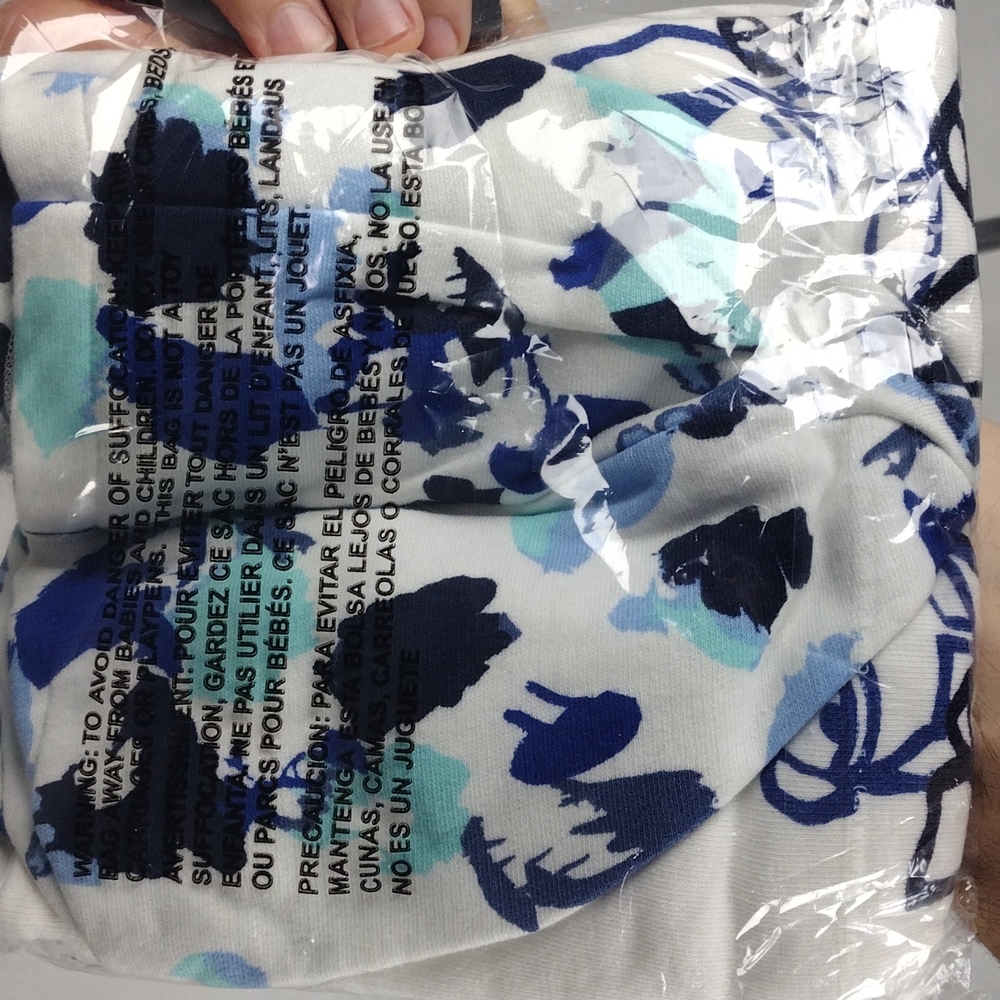 CRISTINA MARTINEZ Kids Print Cotton Hoodie Ivory Blue Grow To Bloom Size 7 NWT - Picture 3 of 6